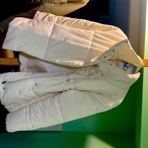 White puffer coat